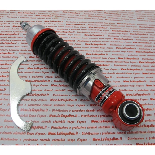 Amortiguador delantero rojo con muelle negro reforzado y ajustable de CARBONE para VESPA 50 90 125 ET3 PK NLR SPECIAL PRIMAVERA