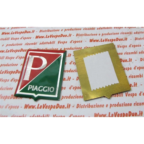 Emblem shield mm. 38x48 resinated on brass base in red green VESPA color