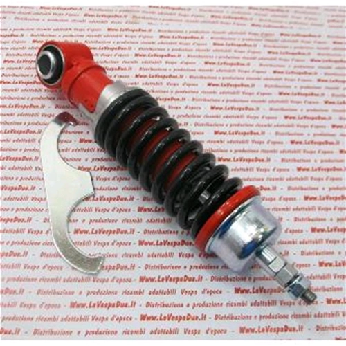 Amortiguador delantero rojo con muelle negro reforzado y ajustable de CARBONE para VESPA 50 90 125 ET3 PK NLR SPECIAL PRIMAVERA