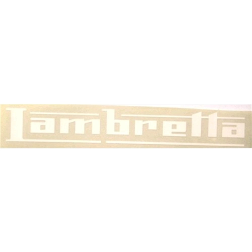 Weißer Aufkleber mit der Aufschrift LAMBRETTA