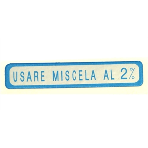 2% Blauer Mischungsaufkleber für VESPA 50 90 125 PRIMAVERA ET3 55 x 10 mm ro 610054M003
