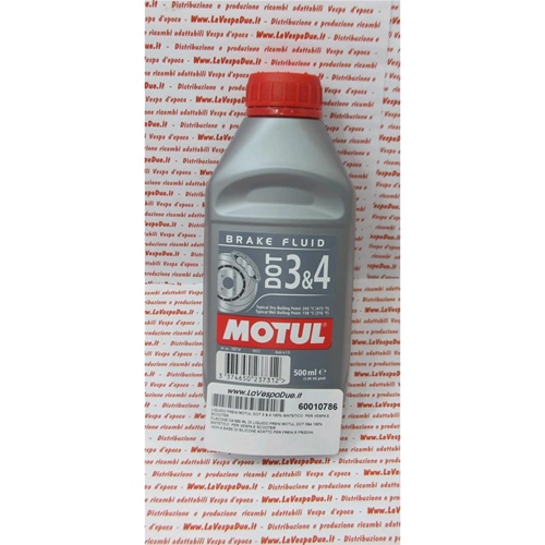 Líquido de frenos sintético 100% MOTUL DOT 3 y 4 para VESPA y scooters.