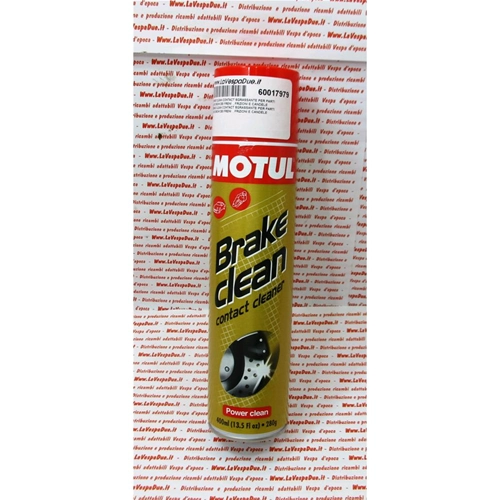 Desengrasante MOTUL BRAKE CLEAN CONTACT para piezas metálicas, discos de freno, embragues y bujías para VESPA y LAMBRETTA.
