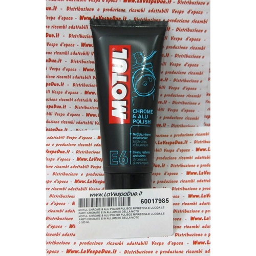 MOTUL CHROME & ALU POLISH limpia, restaura y pule las piezas de aluminio cromado para VESPA APE LAMBRETTA.