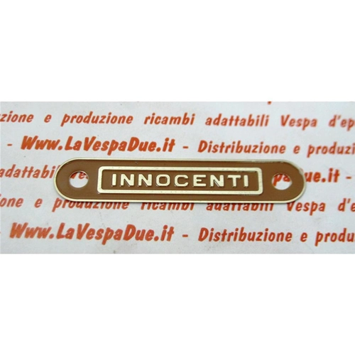Plaque INNOCENTI marron pour selle LAMBRETTA