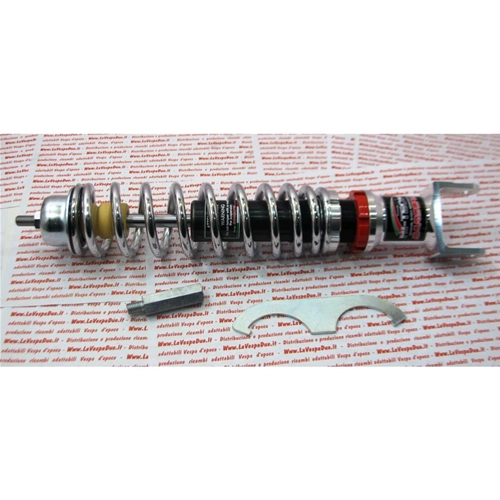 Ammortizzatore posteriore CARBONE HI-TECH cromato per VESPA 50 90 N L R SPECIAL ET3 PRIMAVERA PX PE 80 125 150 200 GT RALLY SPRINT TS VNB VBB PX PE ARCOBALENO T5 oleopneumatico regolabile