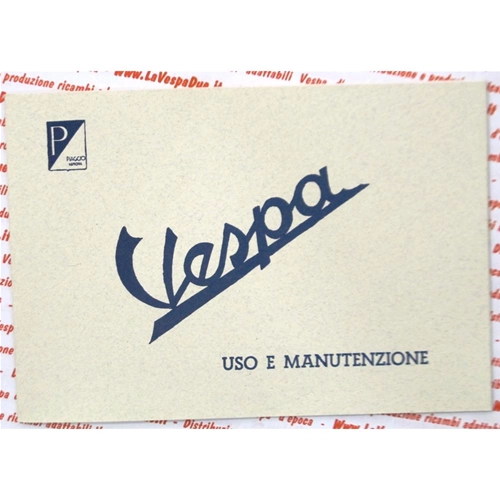 Libretto uso e manutezione per VESPA 98 V98T prima serie 1946