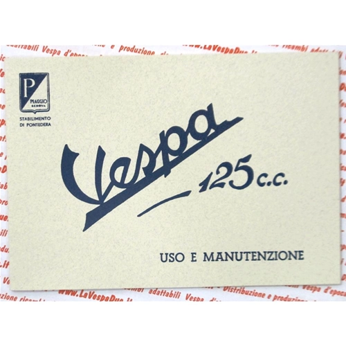 Manual de uso y mantenimiento para VESPA 125 desde 1949.