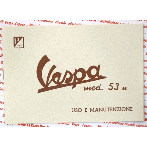 Gebrauchs- und Wartungsanleitung für VESPA U 125 VU1T 1953