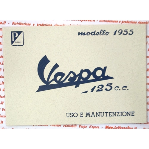 Libretto uso e manutenzione per VESPA 125 VN1T dal 1955