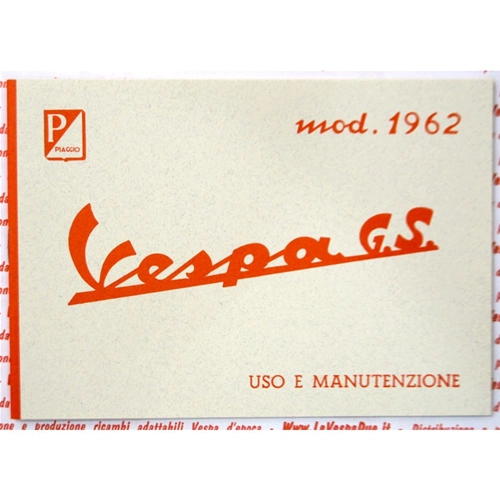 Manuel d'utilisation et d'entretien de la VESPA 160 GS VSB1T première série de 1962