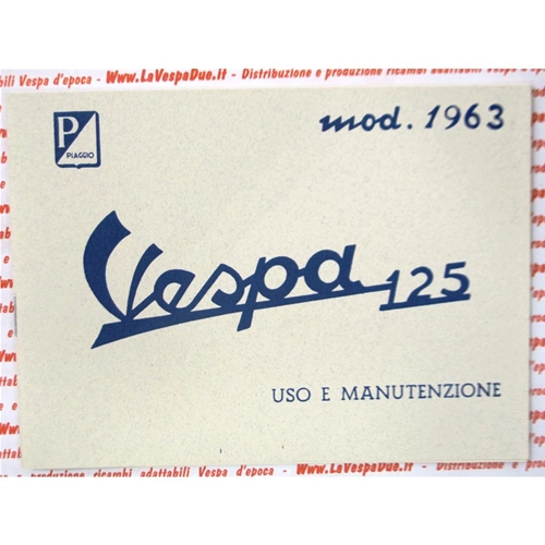 Manuel d'utilisation et d'entretien de la VESPA 125 VNB4T de 1963