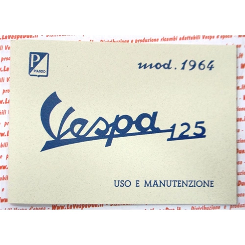 Manuel d'utilisation et d'entretien de la VESPA 125 VNB5T de 1964