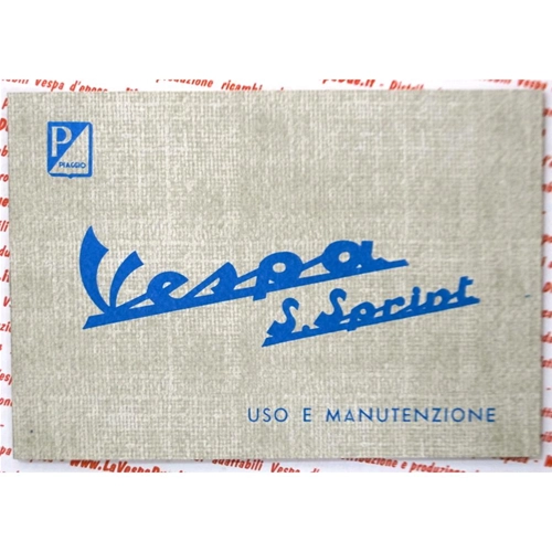 Manual de uso y mantenimiento para VESPA 50 90 SS SUPER SPRINT V9SS1T V5SS1T de 1965