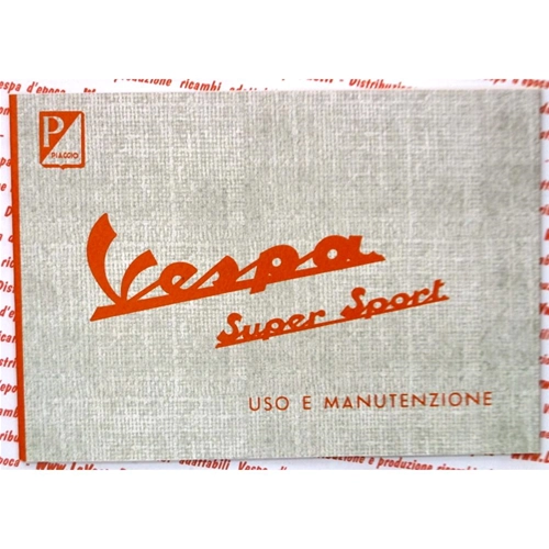 Use and maintenance manual for the VESPA 180 SS SUPER SPORT VSC from 1965
