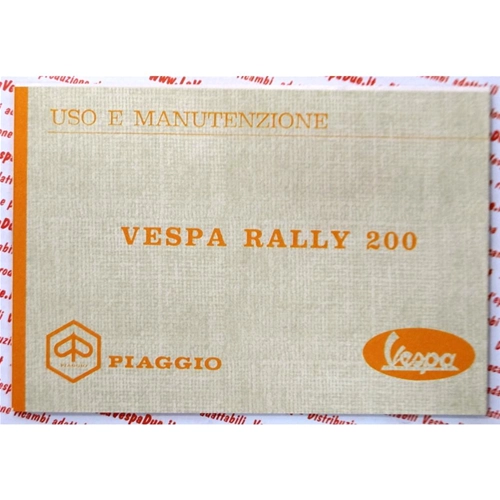 Manuel d'utilisation et d'entretien de la VESPA 200 RALLY VSE1T 1972