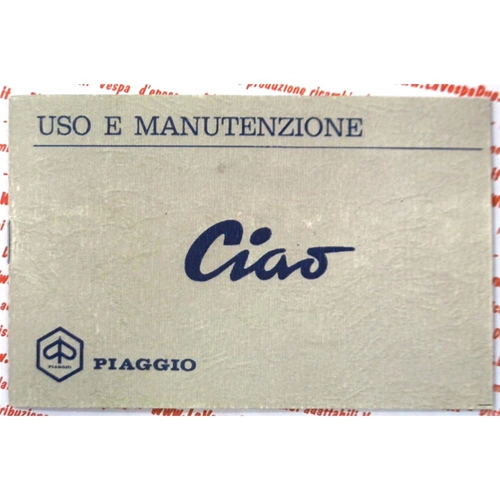 Owner's manual and maintenance manual for the PIAGGIO CIAO 50 from 1967 to 1968