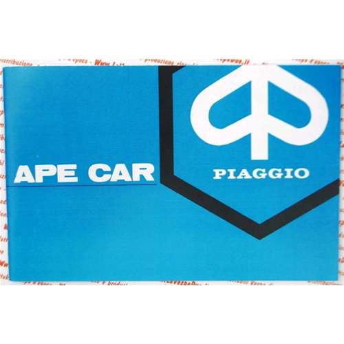 Manuale libretto uso e manutenzione per APE CAR