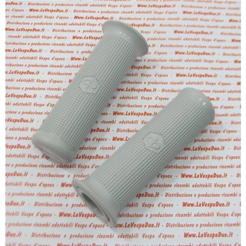 Paar graue, gepunktete Sechskantgriffe 24 mm für VESPA 50 90 125 150 200 RALLY PRIMAVERA ET3 GT GTR SUPER SPRINT VELOCE (italienisches Produkt)