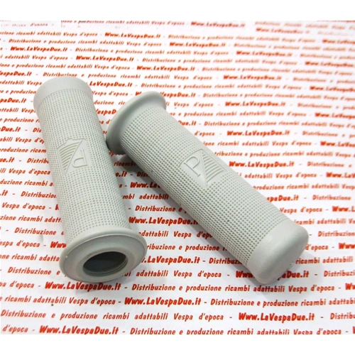 Paar graue, gepunktete Griffe, Durchmesser 21 mm, für VESPA 125 150 VNB1 A VNB6T VBA1T VB1T VBB1T VBB2T 150 GL VLA1T 160 GS VSB1T 180SS. Italienisches Produkt ro 060304