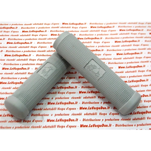 Pair of grey grips dotted with stylised VESPA for VESPA 125 V1T V15T V30T A V33T VM1T VM2T VN1T VN2T VU1T U APE 125 A 150 B AB Italian product ro 012153
