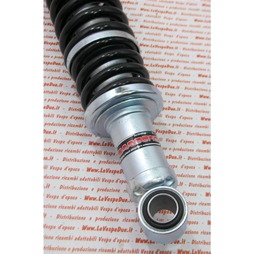 Amortisseur arrière CARBONE galvanisé pour INNOCENTI LAMBRETTA LI troisième série, oléopneumatique double effet, ressort noir, empattement de 304 mm
