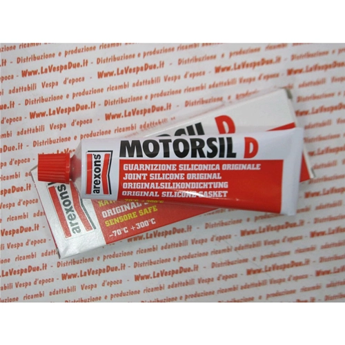 Sellador de juntas de motor AREXONS MOTORSIL D rojo, tubo de 60 gramos, para VESPA, LAMBRETTA, MOTOM, etc.