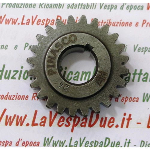 Piñón PINASCO 25270907 Z 24 en Z 72 de dientes rectos para VESPA 50 90 125 NLR SPECIAL ET3 PRIMAVERA APE