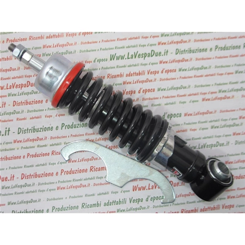 Ammortizzatore anteriore nero CARBONE rinforzato e regolabile per VESPA 50 90 125 ET3 PK N L R SPECIAL PRIMAVERA