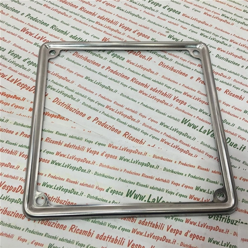 Marco de matrícula de acero inoxidable de 17x17cm para MOTOCICLETA VESPA Honda vintage Lambretta 80 90 98 125 150 160 180 200 V1 V15 V33 VM VN VB1 VL VBA VBB VNA VNB GL SS SPRINT TS GT R RALLY