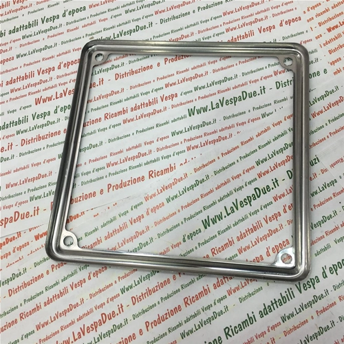 Marco de matrícula de acero inoxidable de 17x17cm para MOTOCICLETA VESPA Honda vintage Lambretta 80 90 98 125 150 160 180 200 V1 V15 V33 VM VN VB1 VL VBA VBB VNA VNB GL SS SPRINT TS GT R RALLY