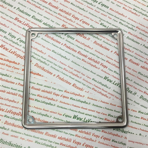 Marco de matrícula de acero inoxidable de 17x17cm para MOTOCICLETA VESPA Honda vintage Lambretta 80 90 98 125 150 160 180 200 V1 V15 V33 VM VN VB1 VL VBA VBB VNA VNB GL SS SPRINT TS GT R RALLY