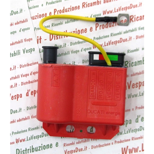DUCATI electronic control unit for APE P501 P601 220 first series red container yellow cable 4 connectors