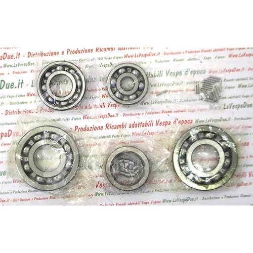 KIT COMPLETO DE 6 RODAMIENTOS PARA LA REVISIÓN DEL MOTOR DE LA VESPA 125 GT DE PRIMERA SERIE / 150 SPRINT DE PRIMERA SERIE