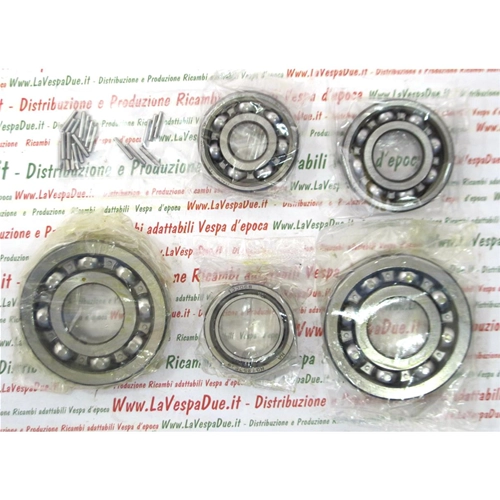 COMPLETE KIT OF 6 BEARINGS FOR ENGINE OVERHAUL SERVICE FOR VESPA 150 SUPER VBC SECOND SERIES FROM FRAME 70200 TO 412373