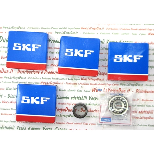 COMPLETE KIT 6 BEARINGS ENGINE OVERHAUL SERVICE FOR CONVERSION WITH CRANKSHAFT PK 125 ETS VESPA 50 125 PRIMAVERA ET3 / PK 50 125 / S / PK 50 SS / XL / XL2 / FL / N / RUSH