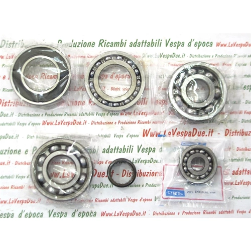 COMPLETE KIT 6 BEARINGS ENGINE OVERHAUL SERVICE FOR CONVERSION WITH CRANKSHAFT PK 125 ETS VESPA 50 125 PRIMAVERA ET3 / PK 50 125 / S / PK 50 SS / XL / XL2 / FL / N / RUSH