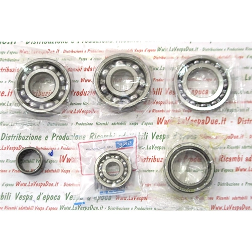 KIT COMPLETO 6 CUSCINETTI TAGLIANDO REVISIONE MOTORE PER VESPA PK 125 S 2° / PK 125 ETS / N / XL / XL2