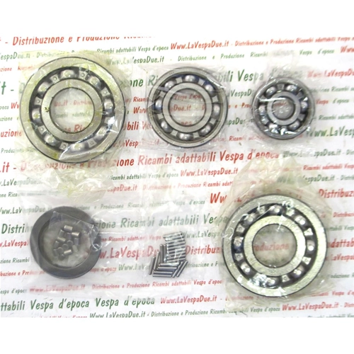 Kit complet de 6 roulements pour la révision moteur des Vespa 125 VNA / VNB / 125 Super 1° / VBA / VBB / 150 GL 1ère série