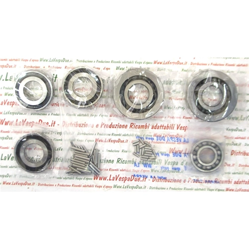 COMPLETE KIT OF 8 BEARINGS FOR ENGINE OVERHAUL SERVICE FOR VESPA 125 V1T TO V15T V30T V31T V32T V33T UP TO 1952