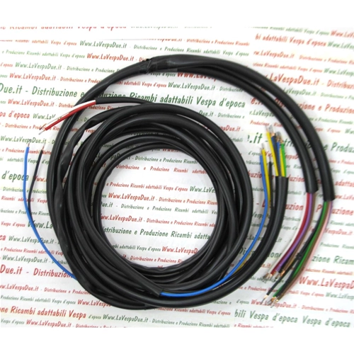 Sistema eléctrico con cables para VESPA 200 RALLY segunda serie VSE1T con encendido DUCATI - con llave en el manillar, producto italiano artesanal.