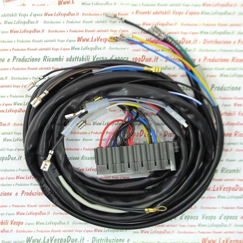Electrical system wiring harness for VESPA PK 125 S with turn signals, handcrafted in Italy