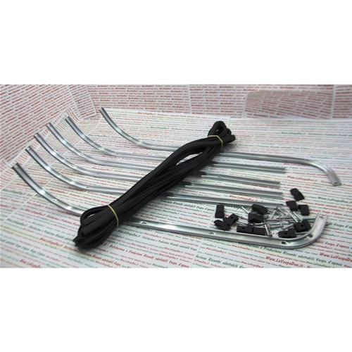 Complete set of aluminum footrest strips for VESPA PX PE T5 125 150 200 E FROM 1977 ro 154670 perforated tips