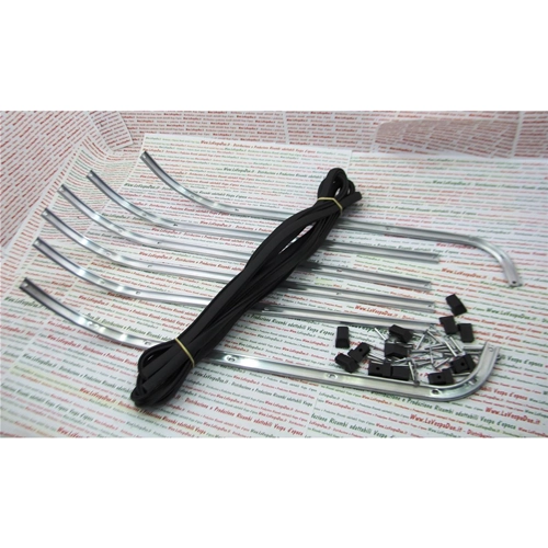 Complete set of aluminum footrest strips for VESPA PX PE T5 125 150 200 E FROM 1977 ro 154670 perforated tips