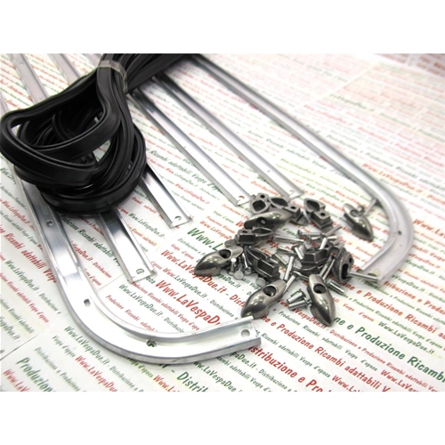 Kompletter Satz Trittbrettleisten mit Aluminiumnieten für VESPA 125 150 VBB 150 GL mit 18 mm breiten Leisten