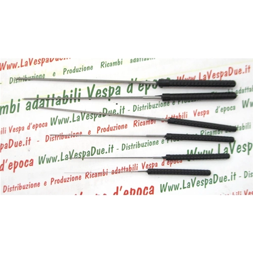 Satz mit 6 fünfeckigen Reibahlen mit Griff zum Schleifen von Löchern von 0,35 mm bis 1,4 mm / Reinigen von Zylinderdüsen und Vergasern