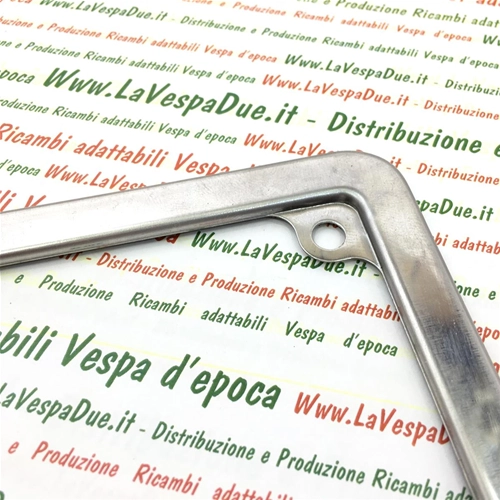 Marco de matrícula de acero inoxidable Soporte de matrícula de chapa metálica VESPA 50 LRN PK HP XL SPECIAL APE 50 PK S AUTOMATICA PIAGGIO CIAO BRAVO SI BOXER ciclomotor scooter Placas de matrícula de 6 dígitos Dimensiones del minicoche 150 x 130