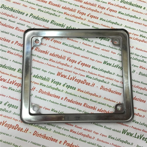 Marco de matrícula de acero inoxidable Soporte de matrícula de chapa metálica VESPA 50 LRN PK HP XL SPECIAL APE 50 PK S AUTOMATICA PIAGGIO CIAO BRAVO SI BOXER ciclomotor scooter Placas de matrícula de 6 dígitos Dimensiones del minicoche 150 x 130