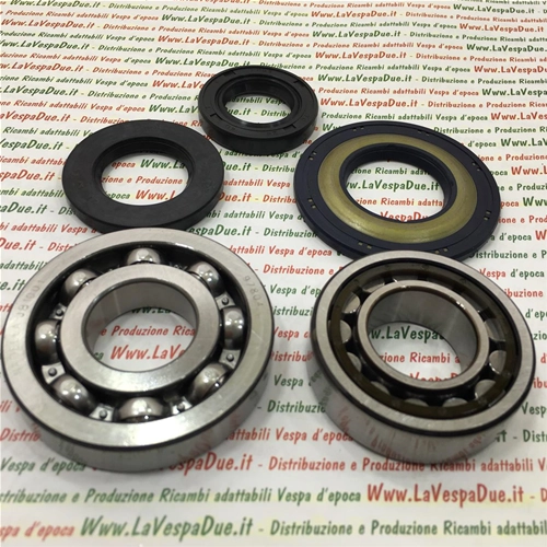 Kit de roulements et de joints d'huile pour la révision du vilebrequin des Vespa 200 Rally Première Série VSE1T jusqu'au châssis 33996.