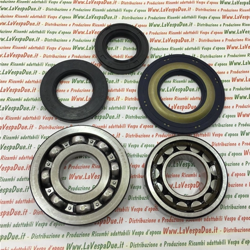Kit de roulements et de joints d'huile pour la révision du vilebrequin des Vespa 200 Rally Première Série VSE1T jusqu'au châssis 33996.
